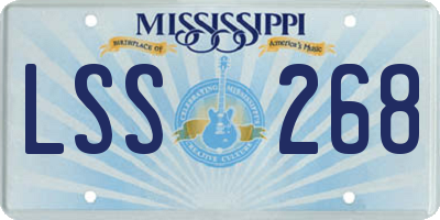 MS license plate LSS268