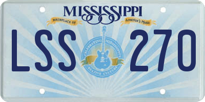 MS license plate LSS270