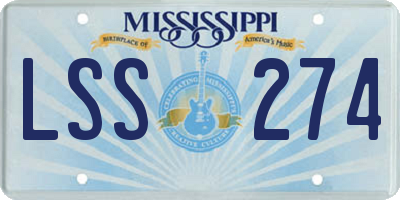 MS license plate LSS274