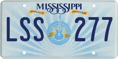 MS license plate LSS277