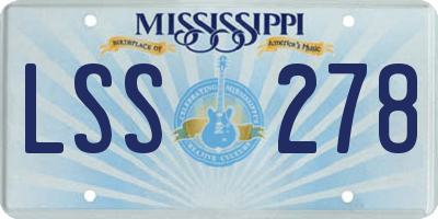 MS license plate LSS278