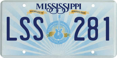 MS license plate LSS281