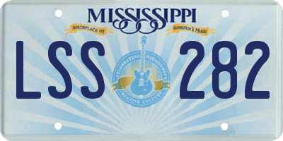 MS license plate LSS282
