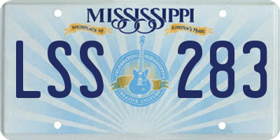 MS license plate LSS283