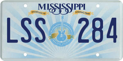 MS license plate LSS284