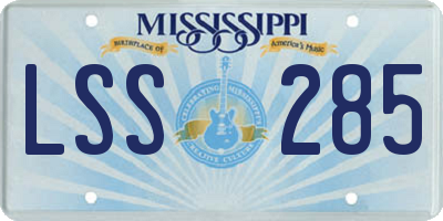 MS license plate LSS285