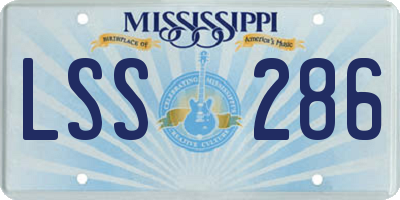 MS license plate LSS286