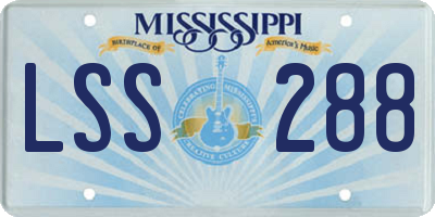 MS license plate LSS288