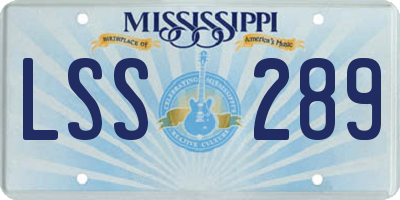 MS license plate LSS289