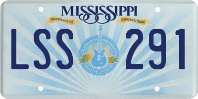 MS license plate LSS291