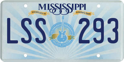 MS license plate LSS293