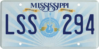 MS license plate LSS294