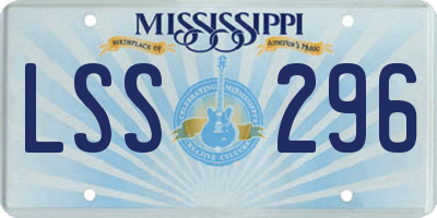 MS license plate LSS296