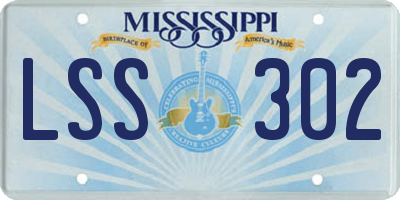 MS license plate LSS302