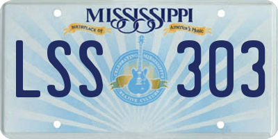MS license plate LSS303