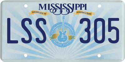 MS license plate LSS305