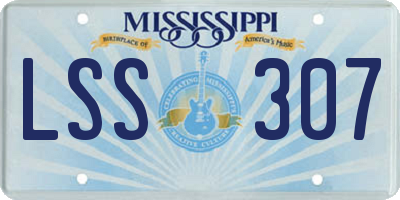MS license plate LSS307