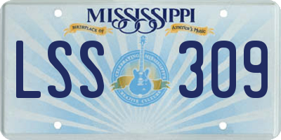MS license plate LSS309