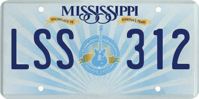 MS license plate LSS312