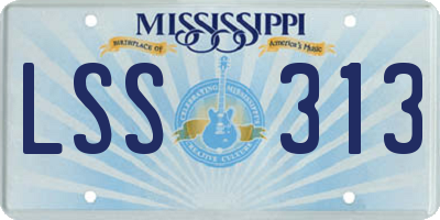 MS license plate LSS313