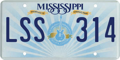 MS license plate LSS314