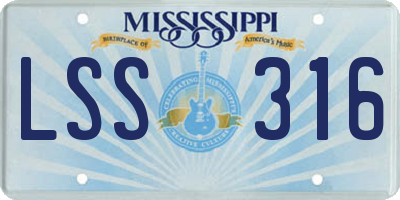 MS license plate LSS316