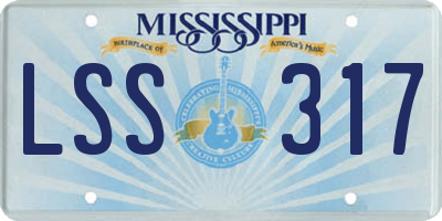 MS license plate LSS317