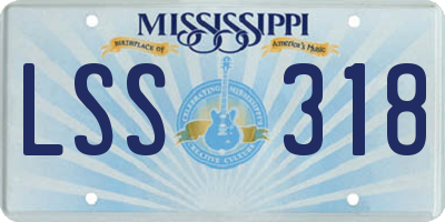 MS license plate LSS318