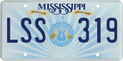 MS license plate LSS319