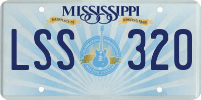 MS license plate LSS320