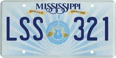 MS license plate LSS321