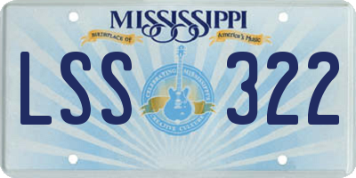 MS license plate LSS322