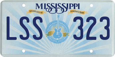 MS license plate LSS323