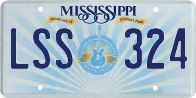 MS license plate LSS324