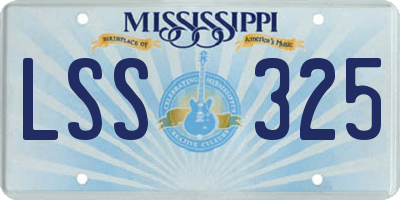 MS license plate LSS325