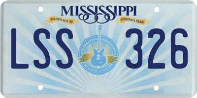 MS license plate LSS326