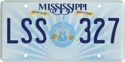 MS license plate LSS327