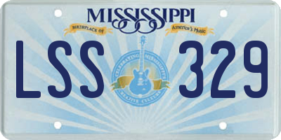 MS license plate LSS329