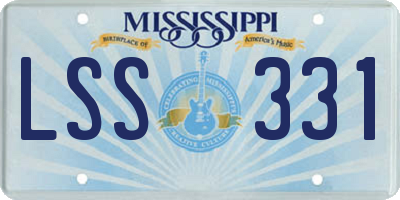 MS license plate LSS331