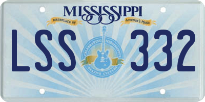 MS license plate LSS332