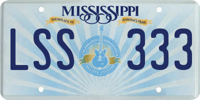 MS license plate LSS333