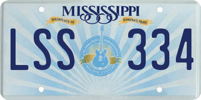 MS license plate LSS334