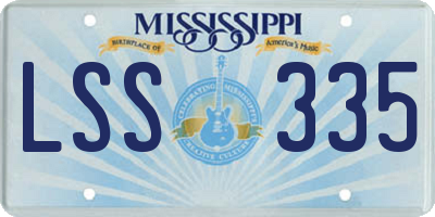 MS license plate LSS335