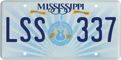 MS license plate LSS337