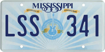MS license plate LSS341
