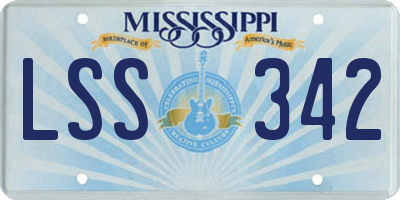 MS license plate LSS342