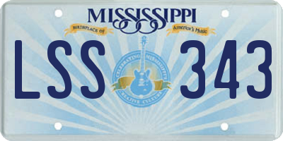 MS license plate LSS343