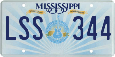 MS license plate LSS344