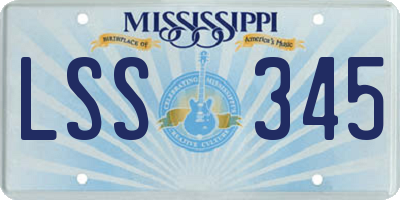 MS license plate LSS345