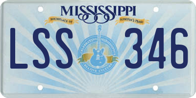 MS license plate LSS346